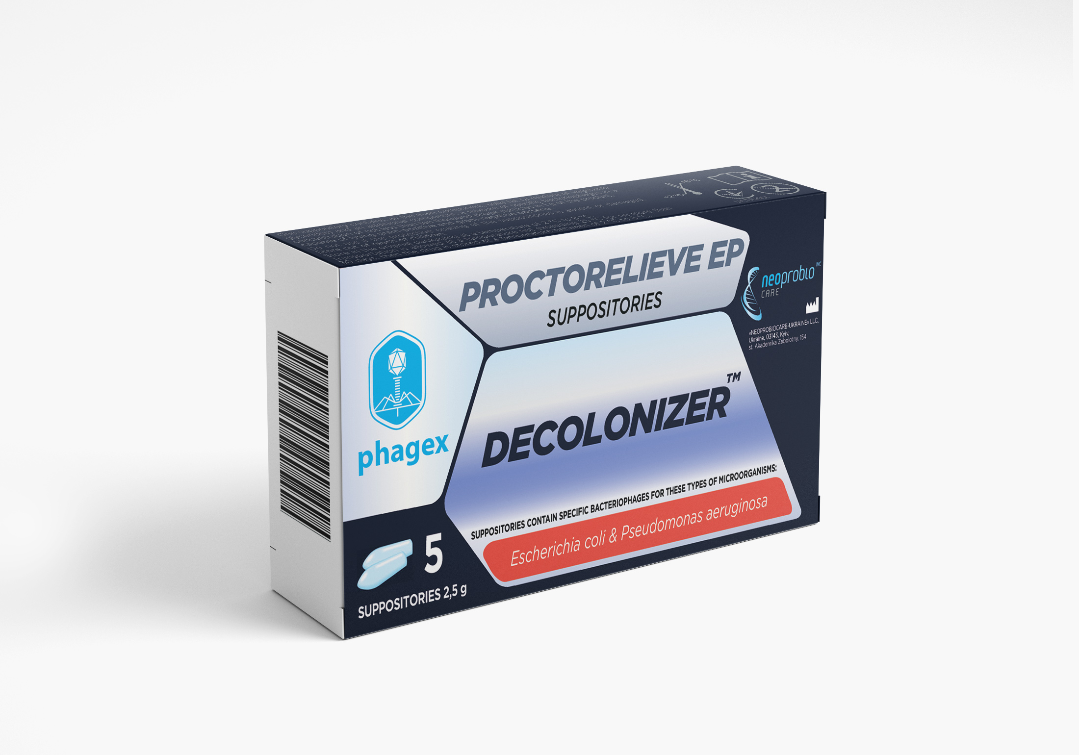 Супозиторії Деколонайзер™ проктореліф EP